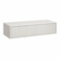 Bílá TV skříňka z MDF s posuvnými žaluziovými dvířky, 120 × 40 × 40 cm